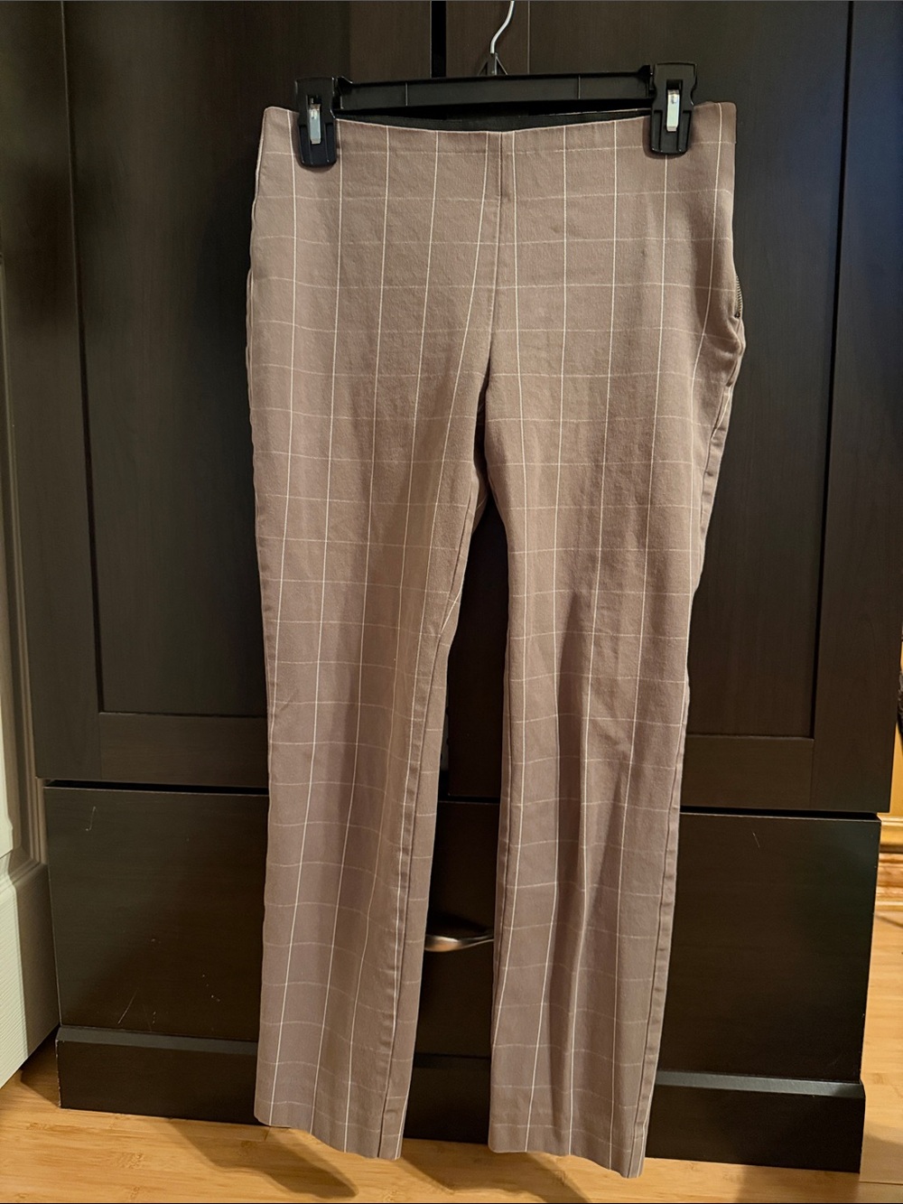 Women’s Brown Windowpane Dress Pants